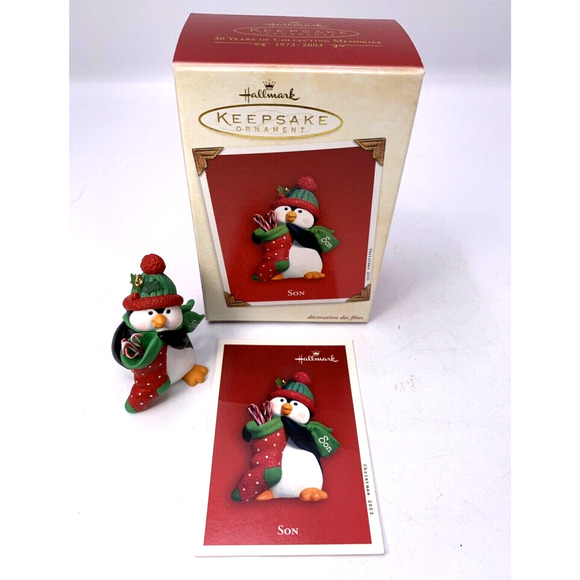 Hallmark 2003 SON Keepsake Ornament Penguin with Stocking‎ - Picture 1 of 11